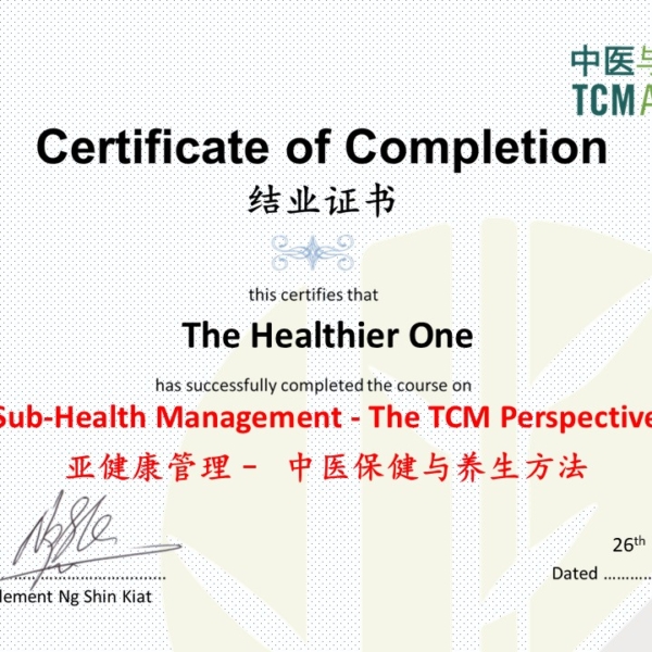 CERTIFICATE SHMT – Sample