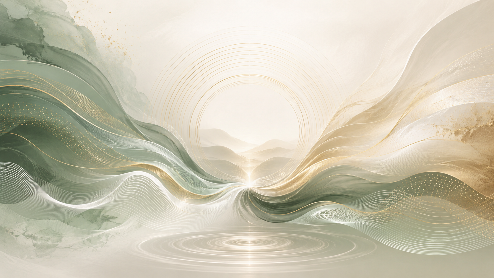 Abstract image representing mindful breathing, Qi flow, and inner calm